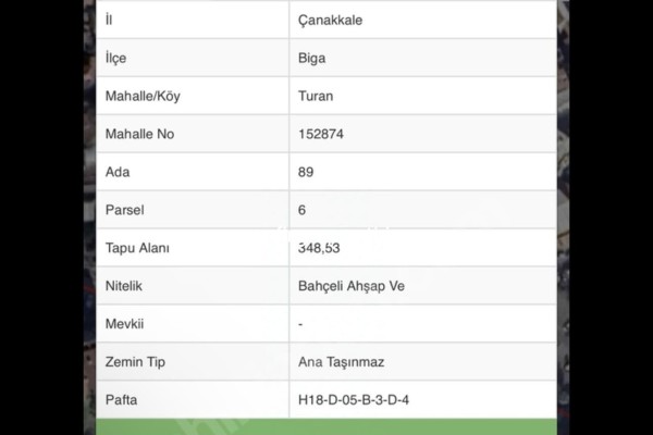 SAFİRDEN BİGADA SATILIK ARSA
